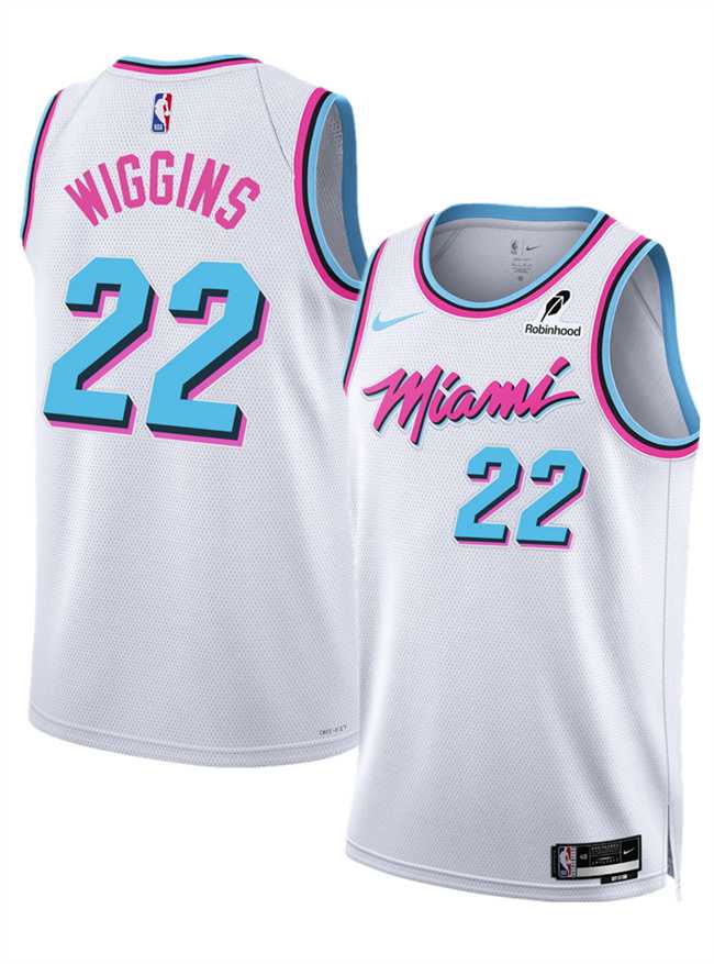 Mens Miami Heat #22 Andrew Wiggins White 2025 City Edition Stitched Jersey Dzhi->miami heat->NBA Jersey